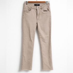 Joseph Ribkoff Khaki Taupe Straight Leg Women’s Stretch Denim Raw Hem Size 6